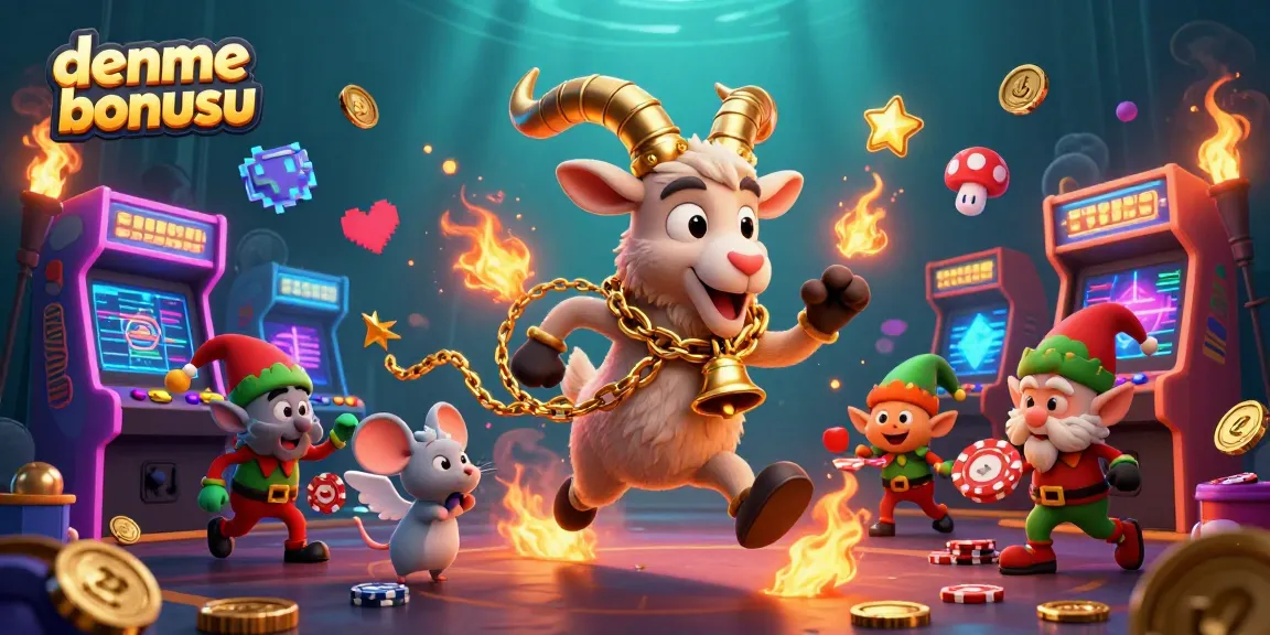Engage with deneme bonusu opportunities in a lively casino scene featuring whimsical characters.