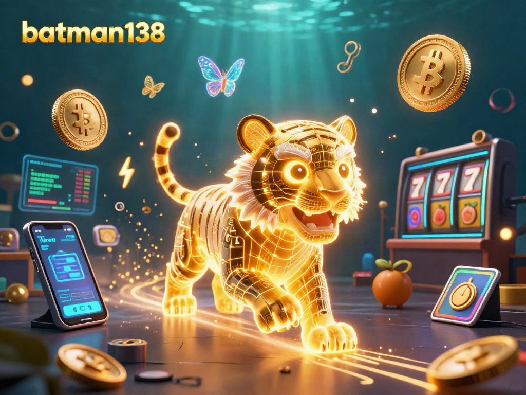 Experience thrilling gameplay with batman138 in this vibrant neon casino scene filled with digital treasures.