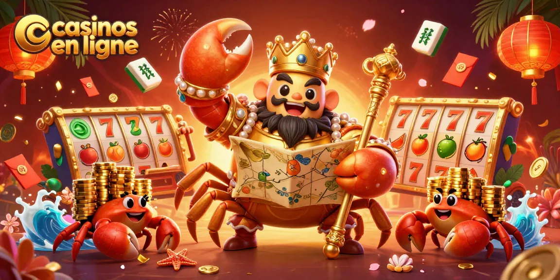 Gagnez avec des casinos en ligne grâce à un emballage de personnages colorés, de jeux et de pièces d'or.