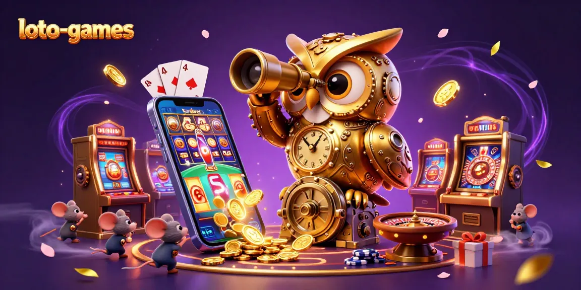 Experience thrilling slot games with loto-games in a vibrant 3D casino atmosphere filled with action.