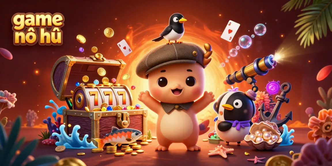 Engage in the thrilling game nổ hũ with dynamic 3D characters and vibrant casino elements.