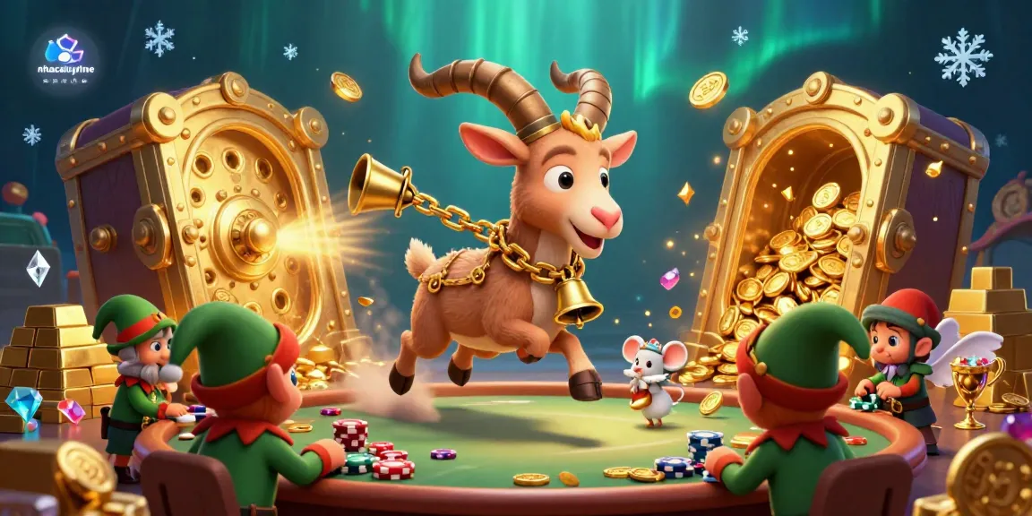 Experience thrilling gameplay with nhacaiuytinne, featuring a festive casino scene with lively characters amidst treasures.