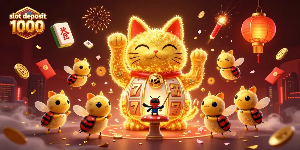 Experience thrilling wins with vibrant slot deposit 1000 action in this captivating casino scene.