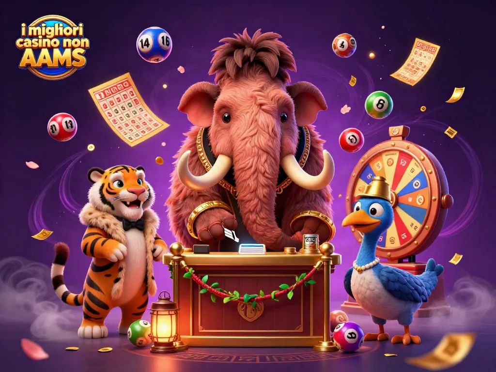 Scopri i migliori casino non AAMS attraverso una scena vivace e dettagliata in un'illustrazione 3D.