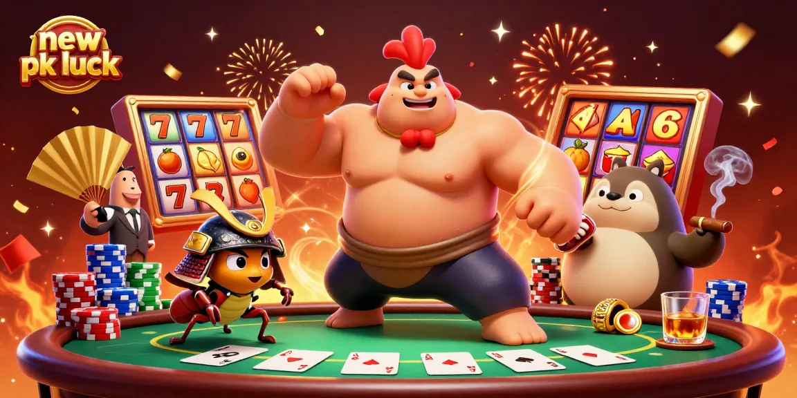Spin the reels at new pk luck in epic casino action with vibrant characters and thrilling elements.