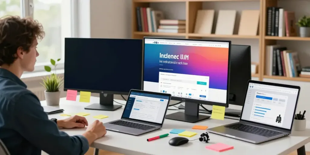 Marketer analyzing instant indexing strategies in a modern workspace