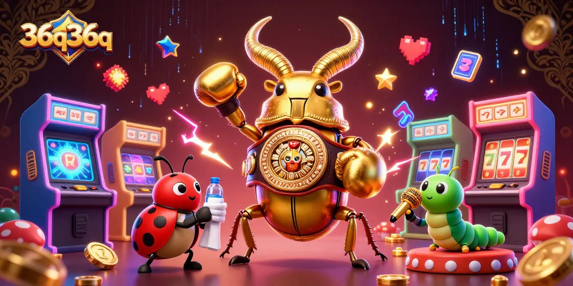 Experience the vibrant gaming energy of 36q36q with golden stag beetle and casino elements.