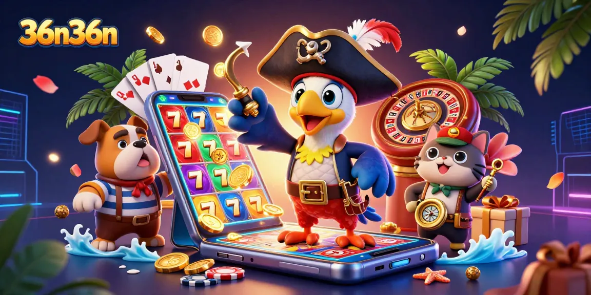 Engaging illustration of 36n36n slot game action with vibrant characters and dynamic casino elements.