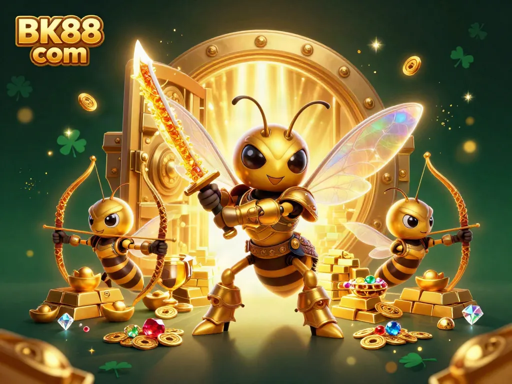 Engage in thrilling adventures with BK88 com featuring golden samurai hornets in dynamic casino atmosphere.