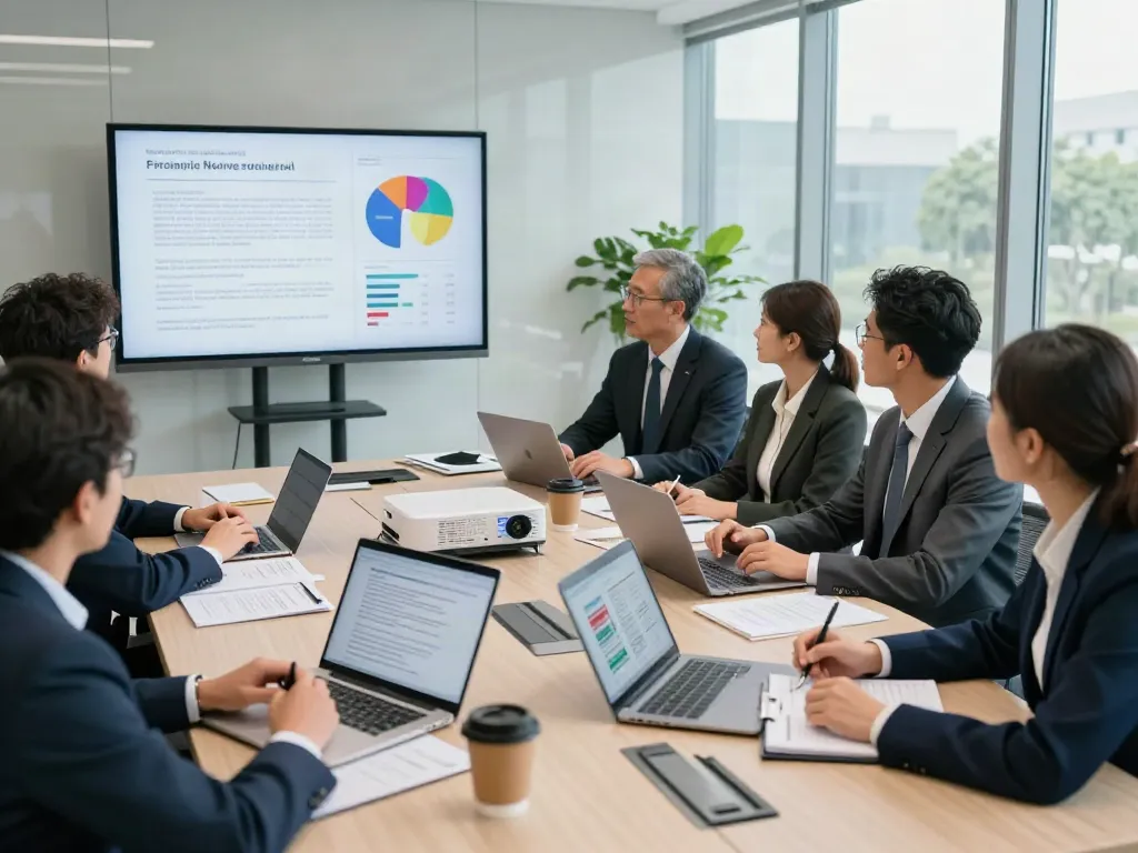 Lead Roedl legal team collaborating in modern office conference room.