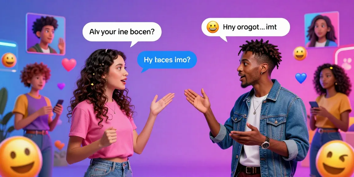 Dynamic scene of ai porn chat, featuring diverse characters in animated interaction, showcasing an engaging digital landscape.