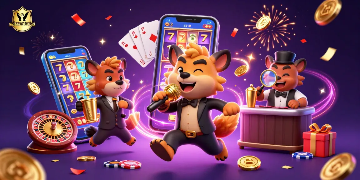 Experience the thrill of vibrant gaming with soikeonhacai at this lively cartoon casino scene.