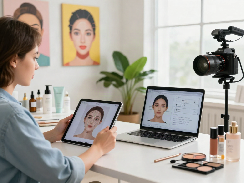 ClinicEvo cheaper than QOVES facial analysis in a modern beauty studio setting.