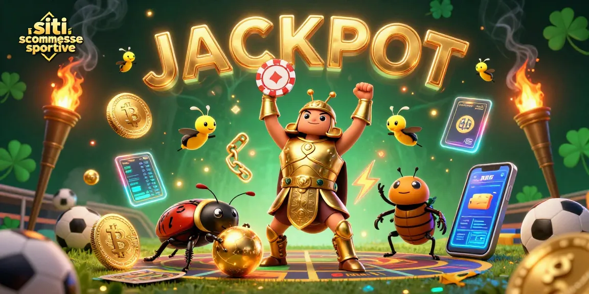 Scopri i migliori siti scommesse sportive con un’illustrazione vivace e dinamica che cattura azione e vincite.