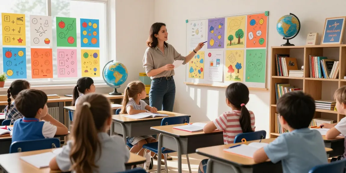 Poster Printers for schools enhancing learning with vibrant educational posters in a lively classroom.