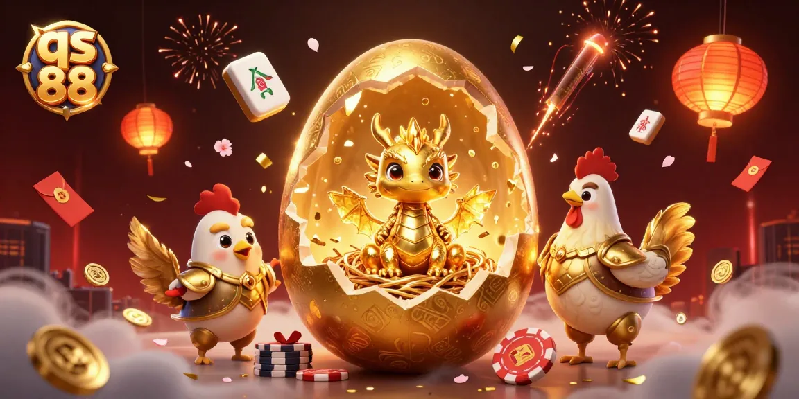 Engage with the thrilling world of qs 88 featuring a golden dragon amidst poker chips in this captivating casino scene.