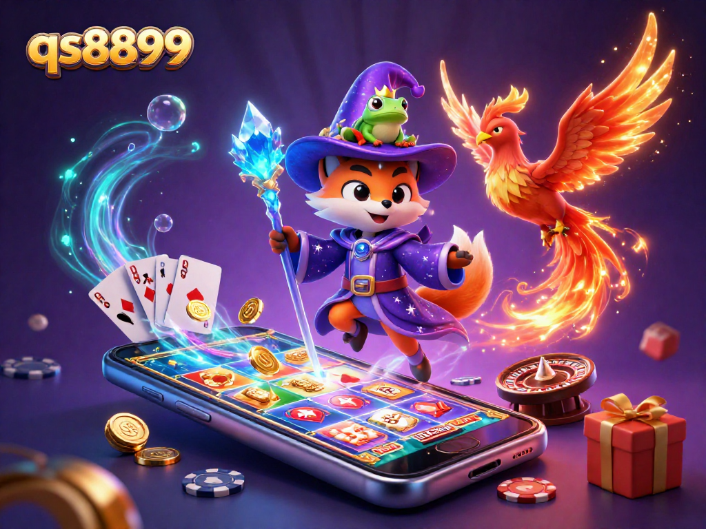 Experience thrilling moments at qs8899 with a vibrant casino scene featuring enchanting characters and thrilling games.