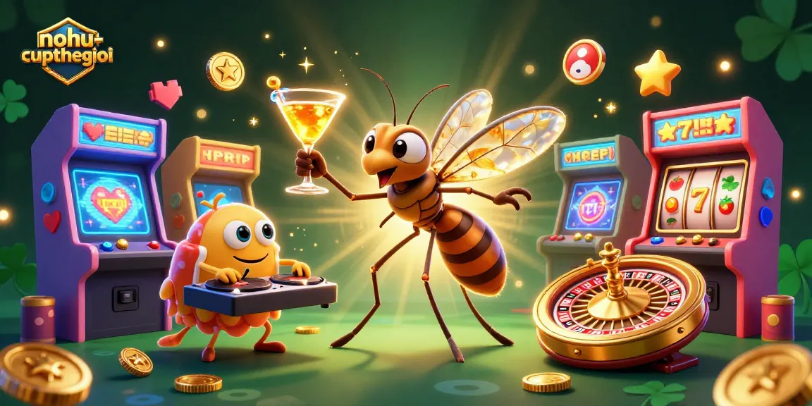 Experience the excitement of nohu-cupthegioi with a unique casino mascot scene featuring vintage gaming elements.