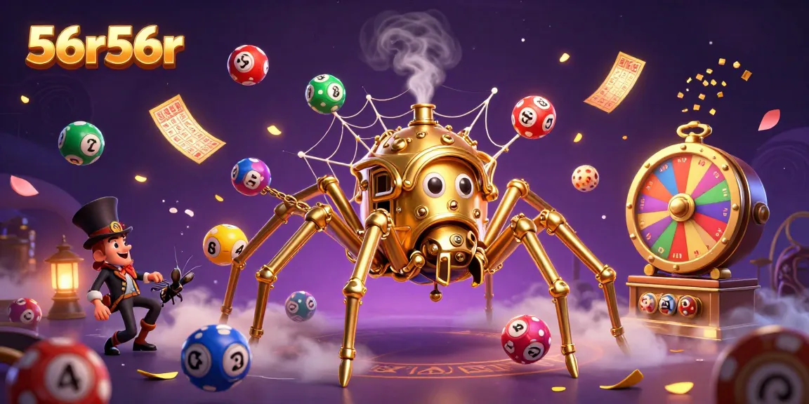 Catch exciting golden ticket rewards with 56r56r in this vibrant steampunk casino scene.