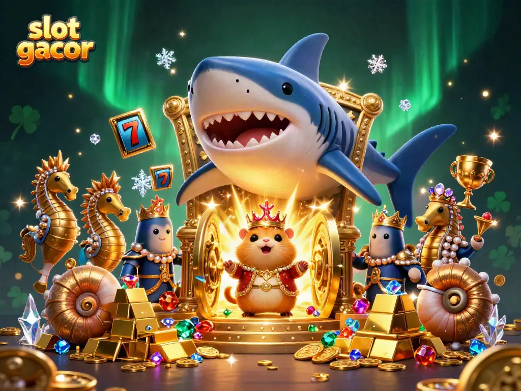 Engage in vibrant slot gacor adventures with a fierce hamster king, treasure, and gaming elements