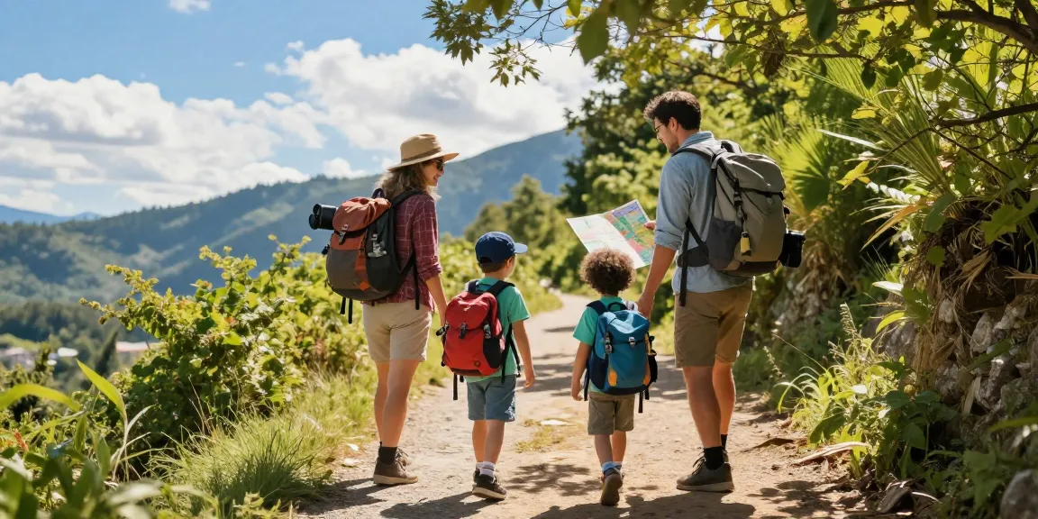 Family adventure at mantra88 hiking trail, enjoying nature's beauty together.