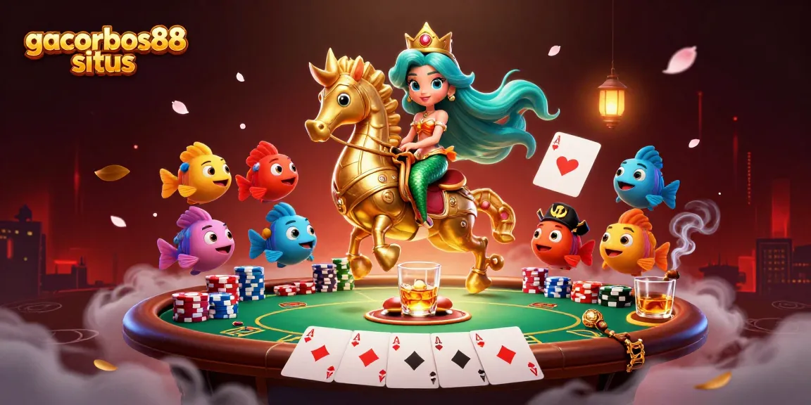 Experience the thrill of gacorbos88 situs with a vibrant 3D illustration showcasing a magical casino adventure.