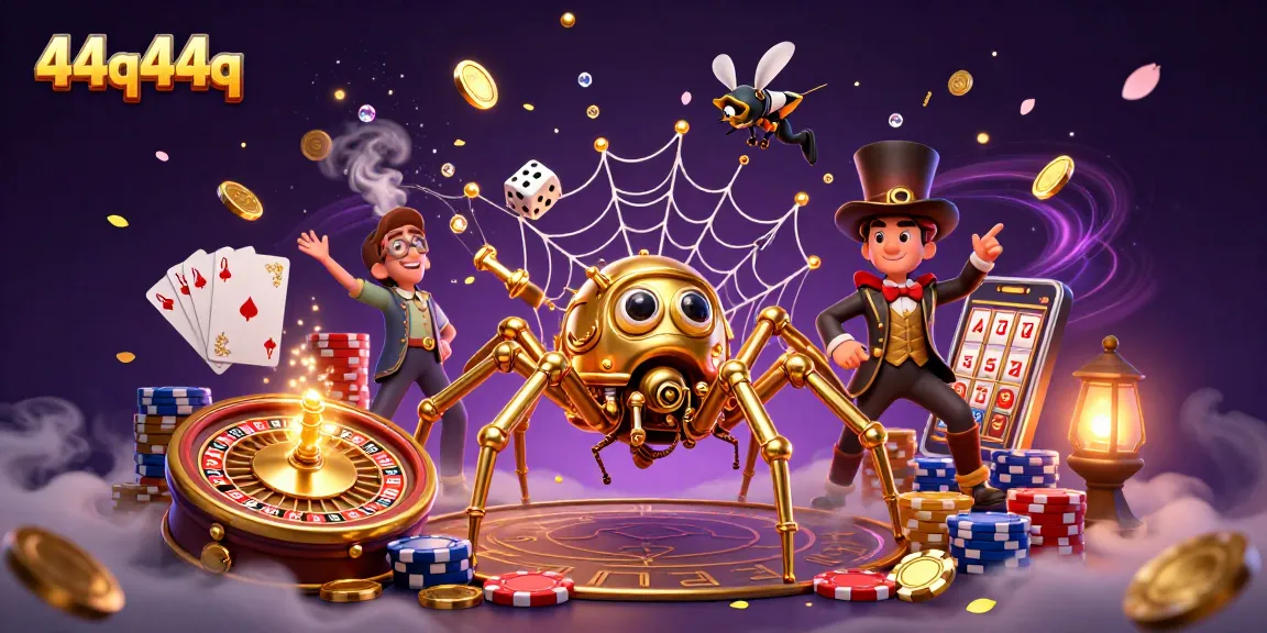 Spin the reels with 44q44q’s engaging steampunk-themed casino illustration.