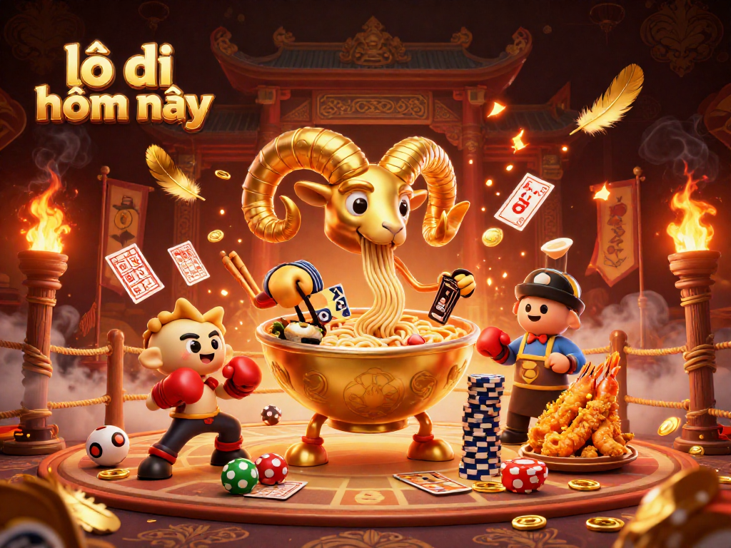 Engage in lô đề hôm nay with a vibrant 3D illustration showcasing exciting lottery elements and characters.