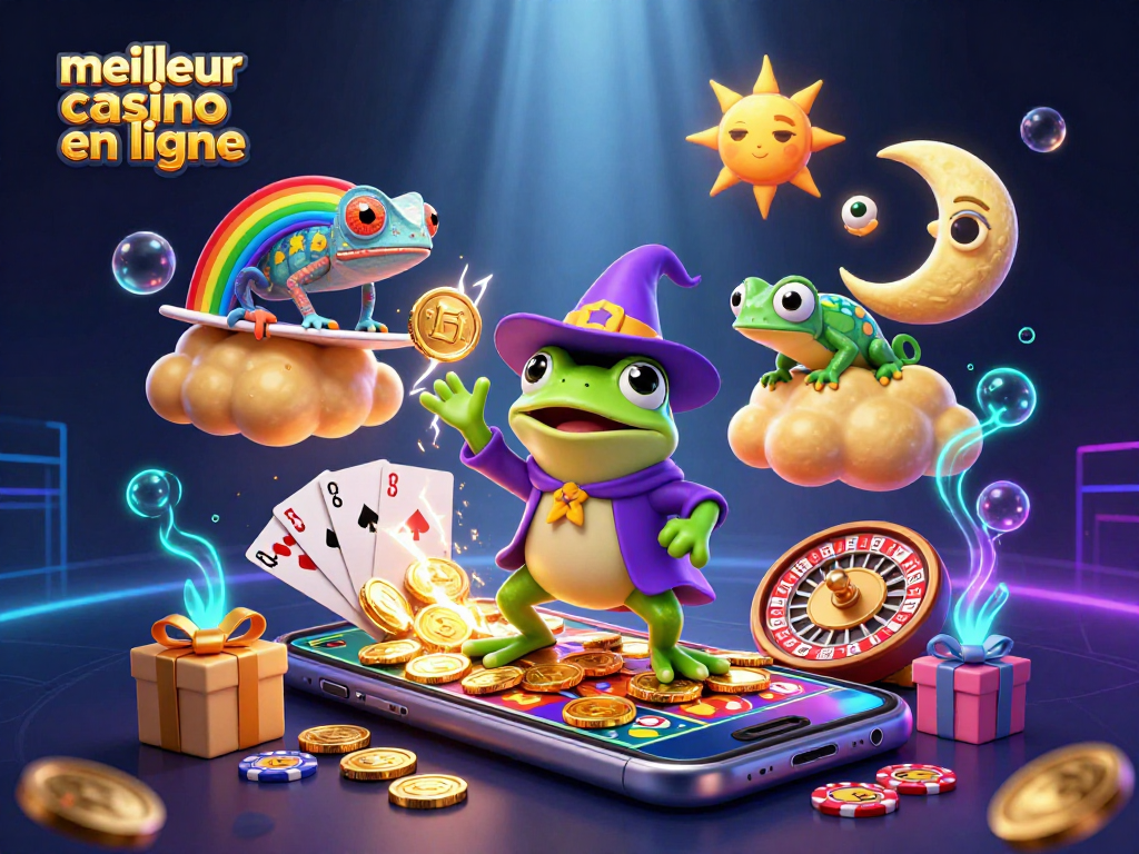 Jouez dans le meilleur casino en ligne avec des personnages colorés, des pièces d'or et des jeux dynamiques.