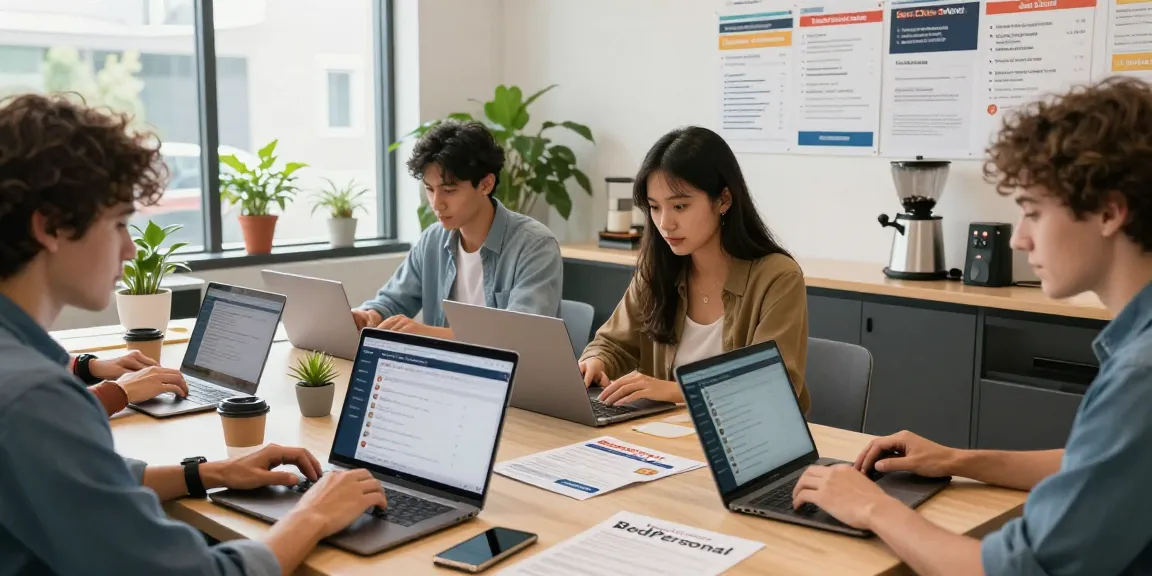 BedPersonal platform users collaborating on local classifieds in a modern workspace.