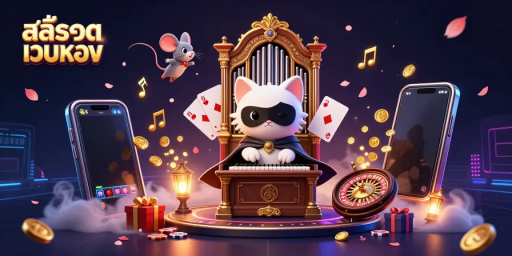 Experience สล็อตเว็บตรง with vibrant casino action, featuring characters, games, and excitement.