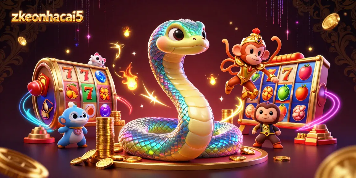 Engage with zkeonhacai5's thrilling slots featuring vibrant characters and exciting game elements.