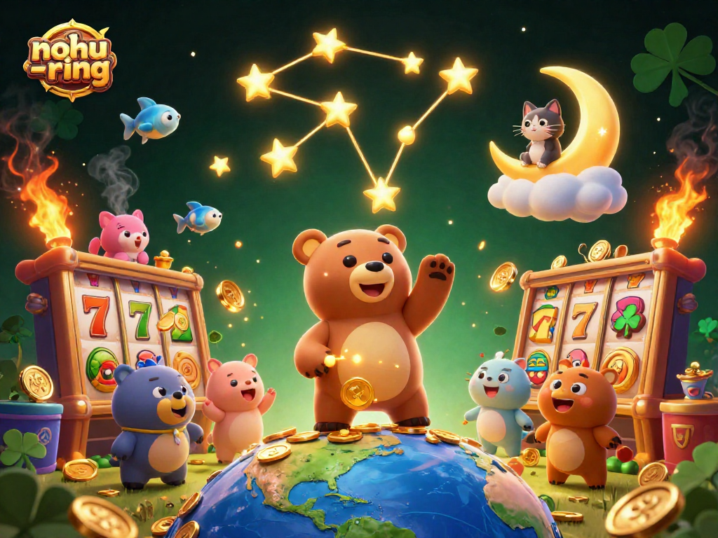 Experience exhilarating wins with nohu-ring's enchanting slot game filled with cosmic characters and vibrant visuals.