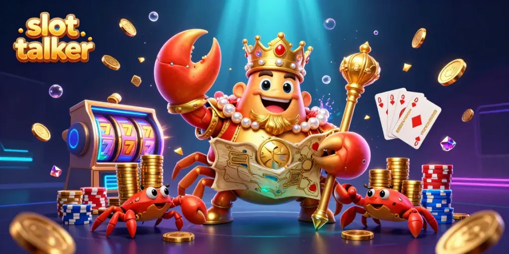 Engage with the exciting world of slot machines at Slot Talker with this dynamic visual scene.