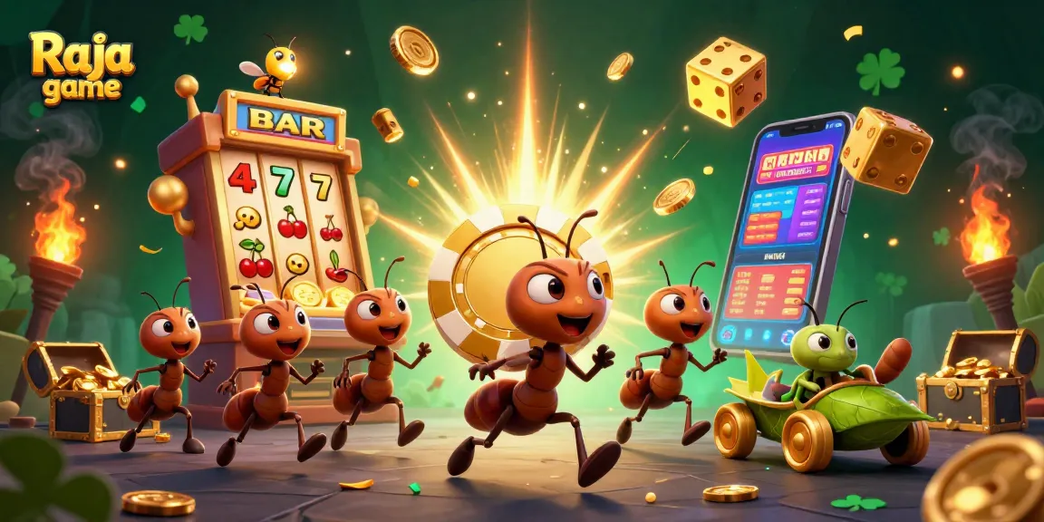 Engage in thrilling Raja game adventures with a heist team of cartoon ants as they navigate a dynamic casino landscape.