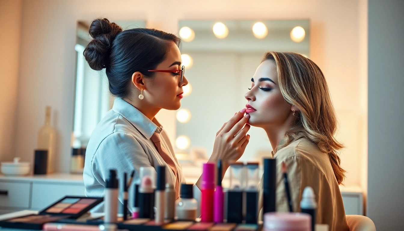 Trucco personalizzato effettuato da un truccatore professionista a una modella.