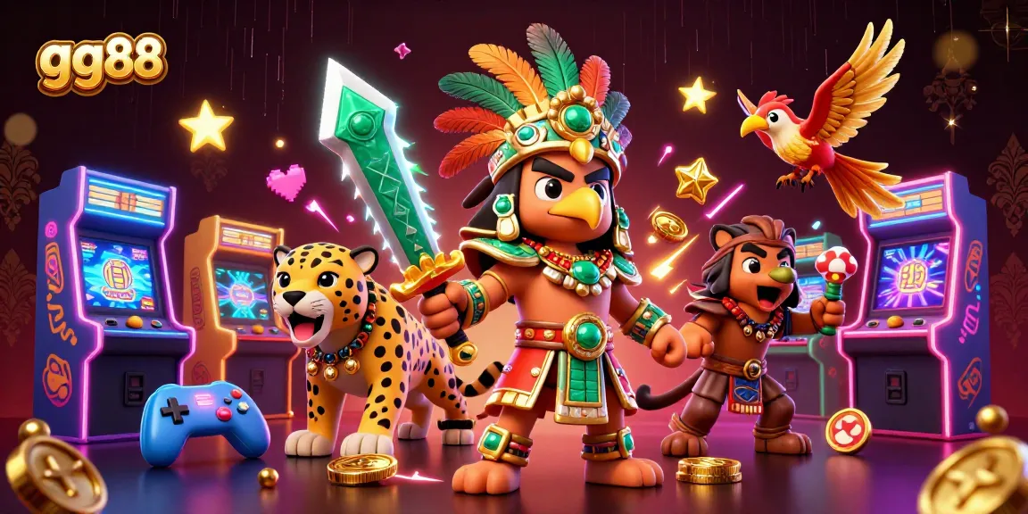 Experience thrilling gaming action at gg88 with Aztec warriors and vibrant game elements.