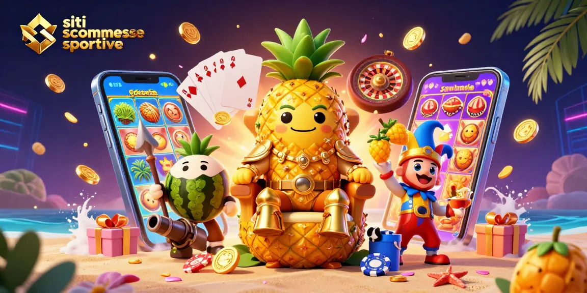 Scopri i migliori siti scommesse sportive con questa scena esotica e vivace di casinò e giochi.