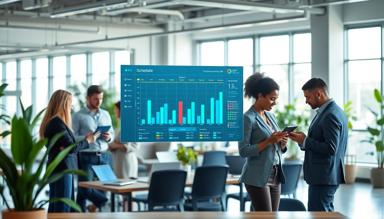Engage with proactive scheduling AI tools for streamlined productivity in a collaborative office.