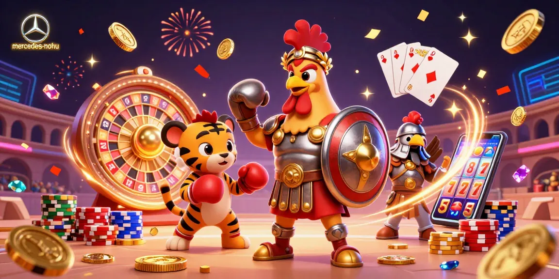 Experience thrilling adventures with mercedes-nohu in a vibrant 3D casino scene featuring exciting gambling elements.