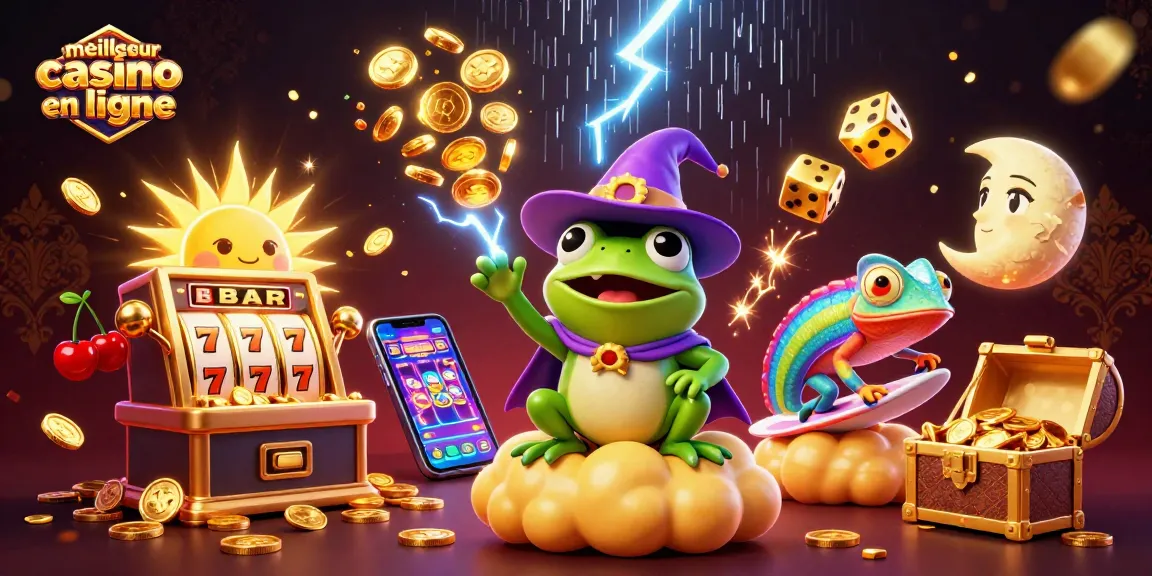 Visualisez le meilleur casino en ligne avec un dragon des tempêtes et un caméléon doré dans un carnaval de pièces!