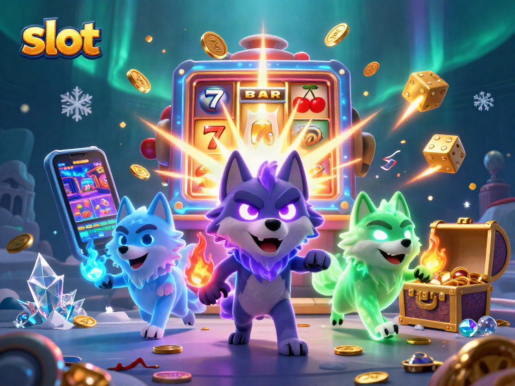Spin vibrant slot machines with a mystical wolf pack, amidst dazzling jackpots and exciting animations.