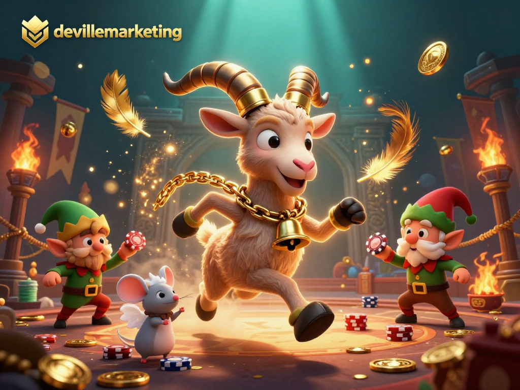 Menangkan permainan di devillemarketing dengan ilustrasi 3D kasino yang penuh warna dan detail.