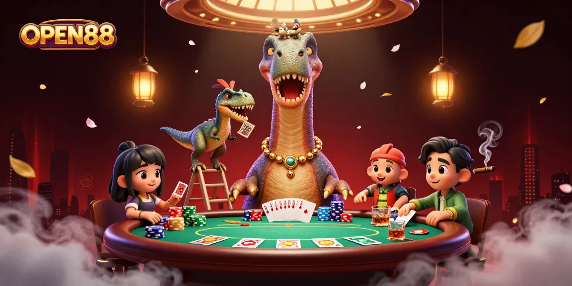 Engage with OPEN88's lively poker scene, featuring dynamic characters and colorful gameplay elements.