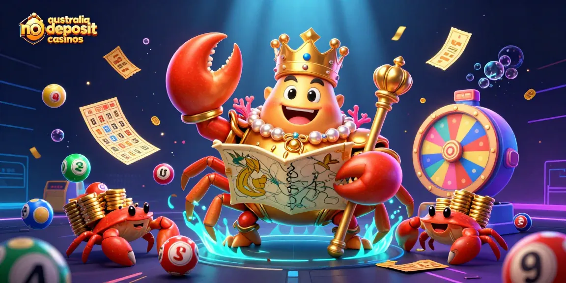 engage with australia no deposit casinos showcasing vibrant lottery elements and dynamic scenes